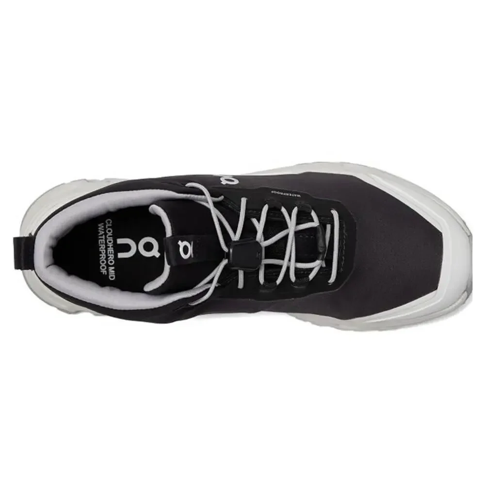 On Cloudhero Mid Waterproof Kids Boots 3.5 Youth black white